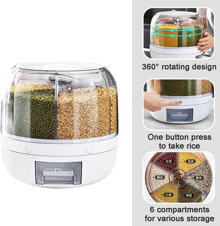 6-Grid Rotating Food Dispenser